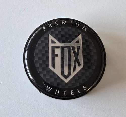 Carbon Fibre Effect Fox Wheels Emblem 65mm